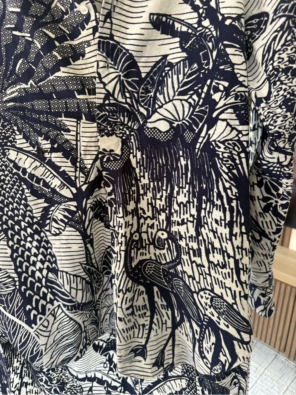 Christian Dior Toile de Jouy Tropicalia long blouse.